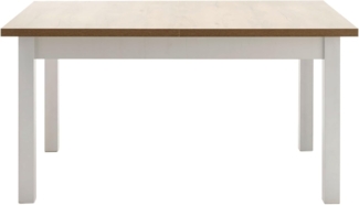 Esstisch ausziehbar Seyne in weiß Pinie und Eiche Landhaus 160 - 200 cm