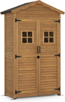 M MCombo Gartenschrank Gartenhaus Holz Wetterfest, Geräteschrank Gerätehaus Outdoor, für Außenbereich Garten Terrasse,1152 (Natur)
