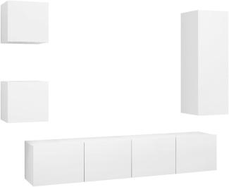 vidaXL 5-tlg. TV-Schrank-Set Weiß Spanplatte [3078696]