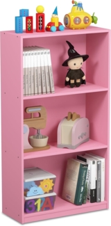 Furinno Basic Bücherregal mit 3 Fächern, Aufbewahrungsregal, holz, Rosa, 23. 5x55. 25x100. 33 cm