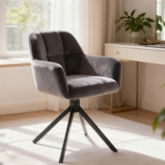 DUMOS Bürostuhl Schreibtischstuhl schminktisch Stuhl kleine Schreibtischstühle mit Rollen niedlicher Drehstuhl mit Rückenlehne armlos Heimbüro Bürostuhl