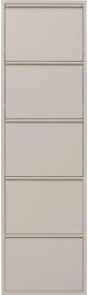 Kare Design Schuhschrank Caruso, Creme, Stahl, mit 5 Klappen, Schuhablage für 10 Paar Schuhe, schmal, platzsparend, hoch, Schuhregal, Eingangsbereich, 173 x 50 x 15 cm (H/B/T)