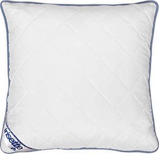 Irisette Body Contour Kopfkissen 2er Set 80x80 cm mit abnehmbarem Bezug aus softer Microfaser, waschbar bis 60°C, weiß / blau, Öko-Tex zertifiziert, produziert nach deutschem Qualitätsstandard