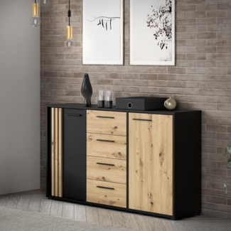 FORTE Sideboard Cardigan, Sideboard, 2 farbig, Stauraum, Schubkasten, Soft Close,Breite 142,6cm