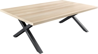 riess-ambiente Couchtisch LOFT 120cm natur / schwarz · Wohnzimmertisch mit X-Gestell aus Metall (Einzelartikel), Tischplatte mit markanten Holzmerkmalen · schlichtes Design · stabil