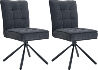 Duo Collection Polsterstuhl Esszimmerstuhl Nola (2er Set), Kord-Bezug, mit feiner Steppung, drehbar