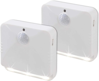EASYmaxx LED-Sensorlicht - eckig - Mit Bewegungsmelder - 2er-Set - weiß