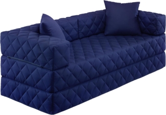Traumnacht Schlafsofa, mit 2 Spitzkissen, 195 x 80 x 40 cm, dunkelblau