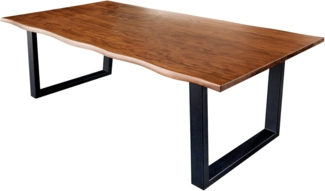 riess-ambiente Baumkantentisch GENESIS 160cm braun/schwarz - Massivholz, Eisen-Gestell, Baumkante (Einzelartikel, 1-St), bis 6 Personen · 3,5cm Tischplatte · Industrial Design · Akazienholz