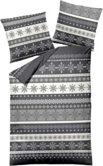 Dormisette Edelbiber Bettwäsche 2 teilig Bettbezug 135x200 cm Kopfkissenbezug 80x80 cm 8142-91 8142 Winter mehrfarbig