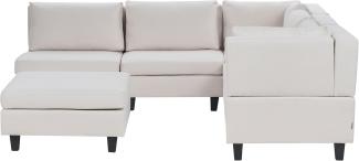 Modulsofa Ecksofa mit Ottomane UNSTAD Helles Beige Stoff