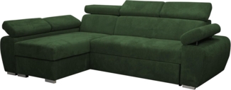 'Boston Mini Premium' Ecksofa, Cord, Grün, 98 x 255 x 170 cm, Links