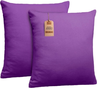 NatureMark Kissenbezüge 2er Pack Jersey Kissenbezug Kissenhülle, (2 Stück), Kissenhülle in vielen Größen und Farben (40 x 40 cm, Lila)
