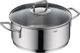 Silit Bratentopf Extra Cook, mit Glasdeckel, Edelstahl 18/10 (2-tlg), SiliTherm Universalboden, induktionsgeeignet, spülmaschinengeeignet