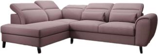 Designer Sofa Nobile mit verstellbarer Rückenlehne Stoff Rosé Links