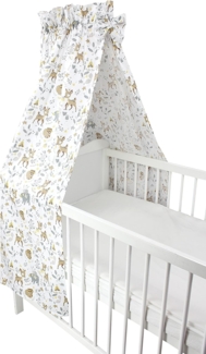 TupTam Babybett Himmel mit Schleifchen, Farbe: Wilde Tiere, Größe: ca. 160x240 cm