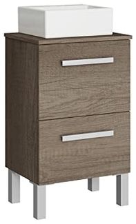 Baikal Badezimmermöbel-Set, 45 cm, inkl. Möbel mit Waschbecken, Melamin 16, montiert, Oberteil + Waschbecken, ohne Spiegel, Zwei Schubladen von Nebraska