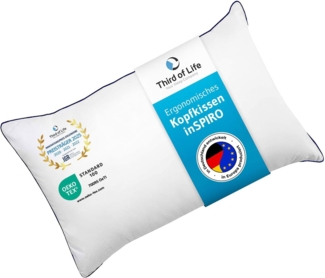 Third of Life Kopfkissen inSPIRO mit Duo-Hohlfasertechnologie für optimale Stützkraft 50x70 cm