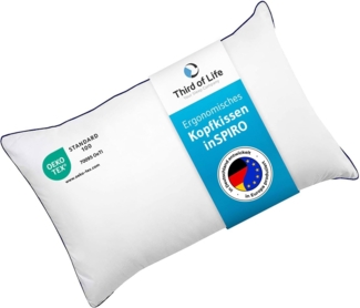 Third of Life Kopfkissen inSPIRO mit Duo-Hohlfasertechnologie für optimale Stützkraft 50x70 cm