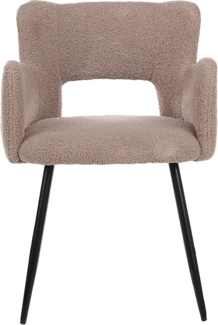 Esszimmerstuhl 2er Set SANILAC Bouclé Braun