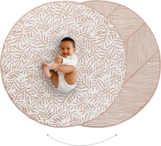 Wendbare \"Luxe\" Krabbeldecke und Spieldecke, in nude pink, 123 cm Durchmesser, sea shell, 100% Bio Baumwolle, von toddlekind