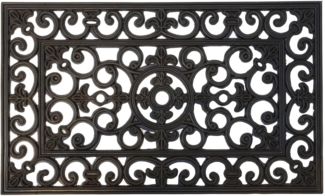 Fußmatte Türmatte Fußabtreter Gummi Filigran Schwarz 45x75 cm Ib Laursen 2824-00