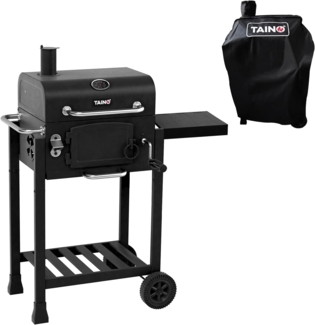 TAINO HERO Set Smoker klein BBQ Grillwagen Holzkohle-Grill Gasgrill Kombi-Grill Grillwagen Abdeckhaube