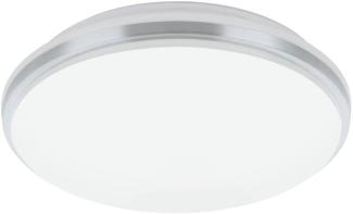 Eglo 900365 Deckenleuchte PINETTO Kunststoff weiss, chrom LED 18W 4000K H:6. 5cm Ø34cm