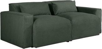 Vente-unique - Sofa 3-Sitzer - Cord - Grün - VELINOR