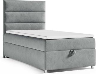 Best for Home Boxspringbett K4 SINGLE mit Bettkasten (Grau 90x200)