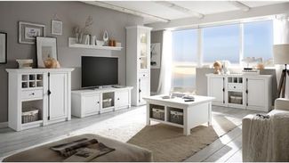 Lomadox Wohnzimmer-Set WINGST-61, (Mega-Spar-Set, 6-St, 6-tlg), Pinie weiß Nb. 340/207/45 cm