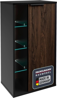 Fackelmann B.PARIS Midischrank 47 cm breit, Braun dunkel/Schwarz, Anschlag rechts