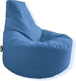 Patchhome Gamer Kissen Lounge Kissen Sitzsack Sessel Sitzkissen In & Outdoor geeignet fertig befüllt | Blaugrau - Ø 75cm x Höhe 80cm - in 2 Größen und 25 Farben