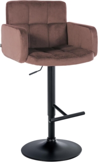 CLP Barhocker Los Angeles Samt höhenverstellbar und drehbar,braun schwarz