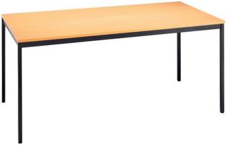 Besprechungstisch 160x80cm Buche 4-Fuß Gestellfarbe: Schwarz