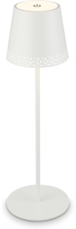 BRILONER – LED Akku Tischleuchte 2 in 1, Stufenweise Dimmbar, Touch, Mobiles Licht, LED Tischlampe Aussen, LED Tischleuchte kabellos, Weiß