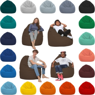 HomeIdeal - Sitzsack XXL Bodenkissen für Erwachsene & Kinder - Geeignet für Gaming oder Entspannen - Indoor wie Outdoor da er Wasserfest ist - mit EPS Perlen, Farbe:Braun, Größe:XXXL