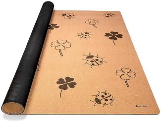 Spielmatte für Kinder und Babys aus Kork & Kautschuk - rutschfest, schadstofffrei und antiallergene Krabbelmatte aus natürlichen Materialien - Spielteppich Good Luck (140x110 cm)