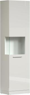 trendteam smart living - Vitrine Schrank Wohnzimmerschrank - Wohnen - Rock - Aufbaumaß (BxHxT) 52 x 186 x 34 cm - Farbe Weiß Hochglanz - 182613101