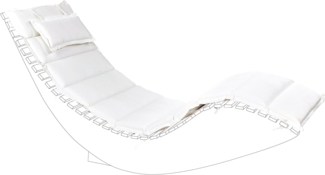 Beliani 'Brescia' Sonnenliege-Polster, ohne Muster, Polyester, Cremeweiß, 180 x 60 x 5 cm