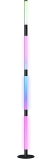 HOMCOM Stehlampe mit Fernbedienung, App-Steuerung, dimmbar, Ein-,Ausschalter, LED fest integriert, mit Timer, Musik, Szenenmodi, für Schlafzimmer, Dunkelgrau