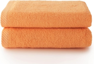 Top Towel - Plus - Große Badetücher - Badezimmerhandtücher - 2 Hand- oder Waschbeckenhandtücher - 50x100 cm - 100 % Baumwolle - Papaya