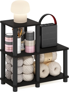 Furinno Turn-N-Tube Akzent Dekoratives Regal, Aufbewahrungsregal, MehrzweckRegal, mit 3 Ebenen, Espresso/Schwarz, 48 (Breite) x 50. 5 (Höhe) x 23. 9 (Tiefe) cm