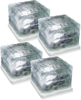 EAXUS LED Solarleuchte LED Eiswürfel Solar Cube Deko, LED fest integriert, Kaltweiß, Mit Dämmerungssensor