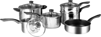 6er Set Kochgeschirr, Edelstahl, Bakelitgriffe
