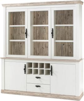 Buffetschrank Rovola in Pinie weiß Landhaus 184 x 205 cm