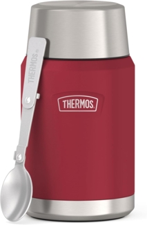 THERMOS Thermobehälter ICON FOOD JAR, Thermobehälter für Essen, spülmaschinenfest, Edelstahl, Kunststoff, Silikon, (1-tlg), 0,71l, 10h heiß & 24h kalt, dicht & auslaufsicher, mit Löffel
