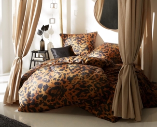 Mako Satin Bettwäsche Leopard 135x220 + 80x80