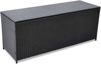 Auflagenbox Poly Rattan Kissenbox Gartenbox Aufbewahrungsbox Schwarz 1500 Schwarz