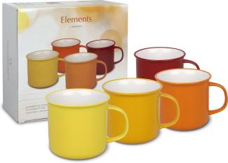 Waechtersbach Elements Magma Becher 4er Set, Tassen, Kaffeetassen, im Geschenkkarton, Bone China, 380 ml, 41 5 971 3000